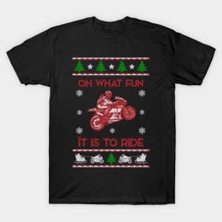 Rider Ugly Christmas Sweater Gifts For Biker Motorcycle T-Shirt